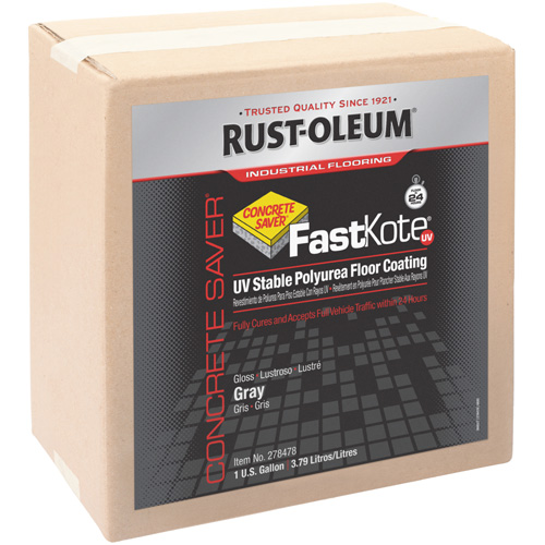 FastKote® UV Stable Polyurea Floor Coating, Container Type, Gallon, Colour Family, Grey, Container Size, 1 gal., Net Volume, 1 gal.