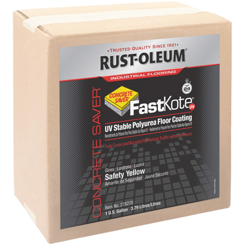 FastKote® UV Stable Polyurea Floor Coating, Container Type, Gallon, Colour Family, Yellow, Container Size, 1 gal., Net Volume, 1 gal., Colour Name, Safety Yellow