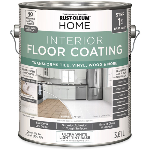 Home Interior Floor Coating System Base Coat, Container Type, Gallon, Colour Family, Tint Base/White, Container Size, 3.61 L, Net Volume, 3.61 L, Colour Name, Ultra White