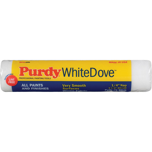 White Dove Paint Roller Cover, Length, 240 mm (9-1/2"), NAP, 6.35 mm (1/4")