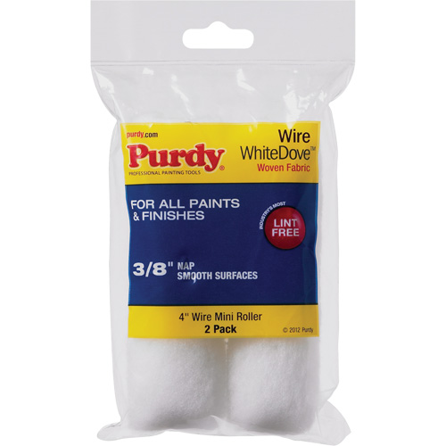 White Dove Mini Paint Roller Cover, Length, 101 mm (4"), NAP, 9.5 mm (3/8")