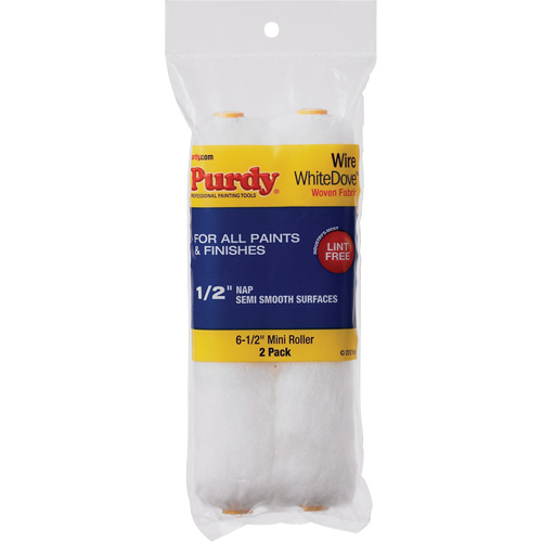 White Dove Mini Paint Roller Cover, Length, 165 mm (6-1/2"), NAP, 12.7 mm (1/2")