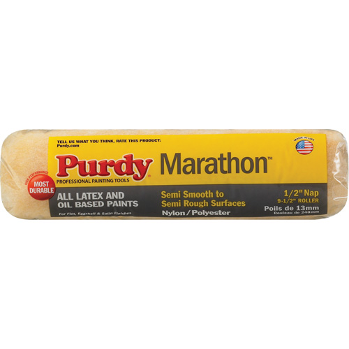Marathon Paint Roller Cover, Length, 240 mm (9-1/2"), NAP, 12.7 mm (1/2")
