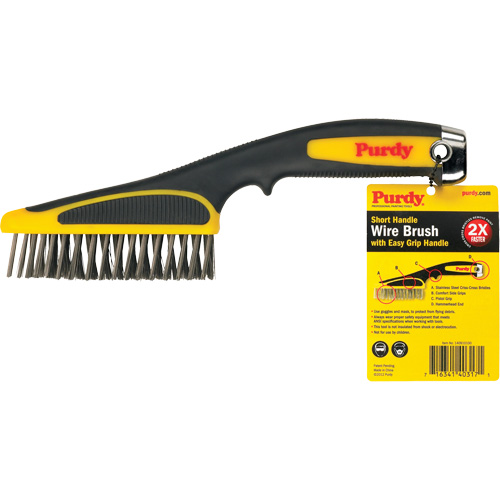 Short Handle Wire Brush, Bristle Length, 11", Bristle Material, Stainless Steel