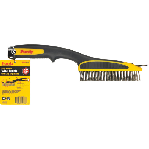 Short Handle Wire Brush, Bristle Length, 14", Bristle Material, Stainless Steel
