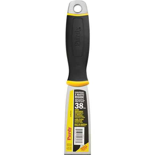 Premium Stiff Putty Knife, Blade Material, Stainless Steel, Blade Width, 1-1/2", Handle Material, Plastic