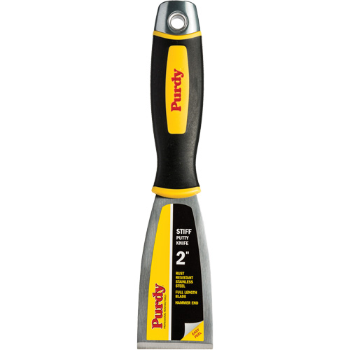 Premium Stiff Putty Knife, Blade Material, Stainless Steel, Blade Width, 2", Handle Material, Plastic