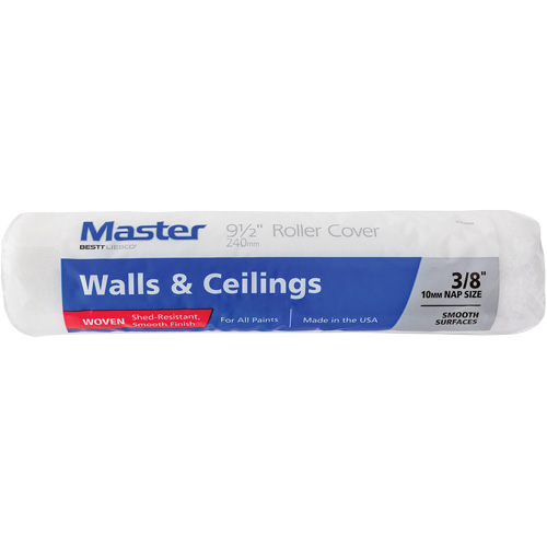 Master Standard Walls & Ceilings Paint Roller Cover, Length, 240 mm (9-1/2"), NAP, 10 mm (3/8"), For Use With, All Paints & Stains, Nap Type, Shed Resistant Woven Nylon/Polyester