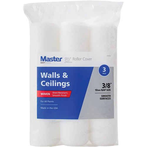 Master Standard Walls & Ceilings Paint Roller Covers, Length, 240 mm (9-1/2"), NAP, 10 mm (3/8"), For Use With, All Paints & Stains, Nap Type, Shed Resistant Woven Nylon/Polyester