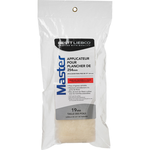 Floor Applicator Pad, Material, Lambskin, Length, 10", NAP, 19.05 mm (3/4"), For Use With, Urethanes, Stains, Varnishes, Sealers, & Floor Waxes