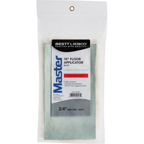 Floor Applicator Pad, Material, Lambskin, Length, 10", NAP, 19.05 mm (3/4"), For Use With, Urethanes, Stains, Varnishes, Sealers, & Floor Waxes