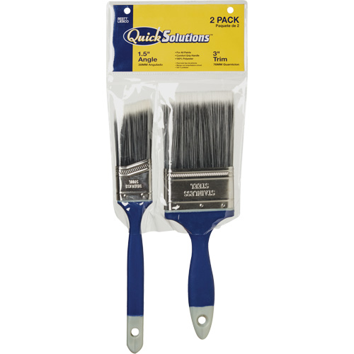 Quick Solutions™ Paint Brush Set, No. of Pieces, 2, For Use With, All Paints, Handle Style, Rubberized