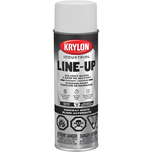 Industrial Line-Up Striping Spray Paint, Container Type, Aerosol Can, Colour Family, White, Colour, Highway White, Container Size, 20 oz.
