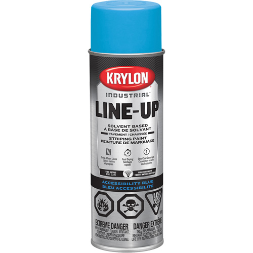 Industrial Line-Up Striping Spray Paint, Container Type, Aerosol Can, Colour Family, Blue, Colour, Accessibility Blue, Container Size, 20 oz.