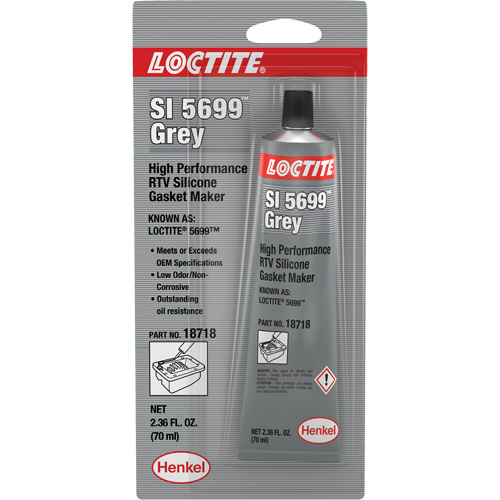 SI 5699 Gasket Sealant, Format, 70 ml, Colour, Grey, Container Type, Tube, Cure Through Volume Time, 24 hr., Full Cure Temperature, 77 øF