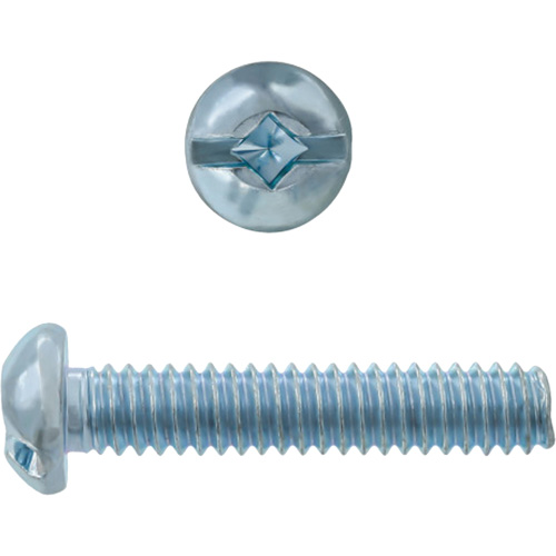Round Square/Slot HD Machine Screws, Diameter, #6, Length, 3", Base Material, Steel, Threads Per Inch, 32