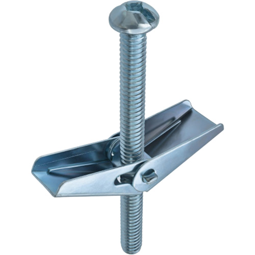 Toggle Bolt Anchor, Size, 1/4", Length, 4", Finish, Zinc Plated