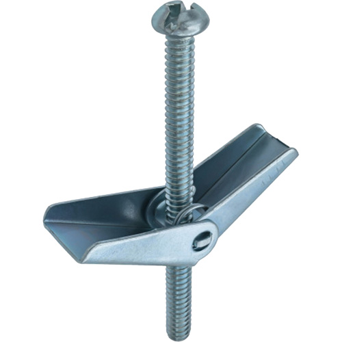 Toggle Bolts, Size, 3/16", Length, 4", Finish, Zinc Plated, Working Load, 35 lbs., Drill Size, 9/16"