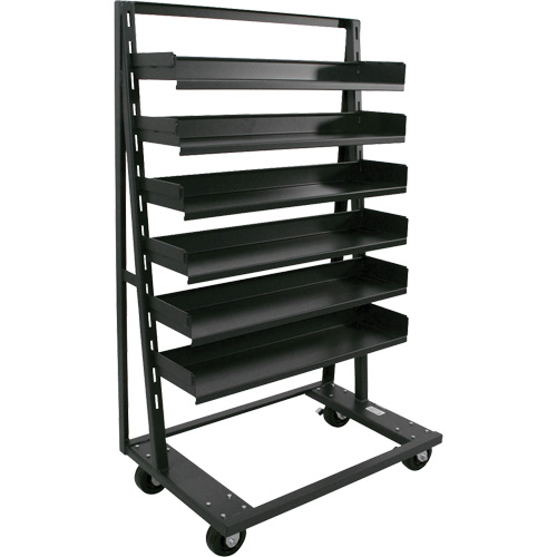 Single-Sided Heavy Duty A-Frame Cart with 6 Trays, Overall Height, 63", Overall Length, 38", Overall Width, 25", Capacity, 2500 lbs., Weight, 150 lbs., Colour, Grey