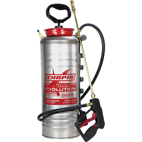 Evolution Concrete Tank Sprayer, Tank Capacity, 3.5 gal. (13.2 L), Tank Material, Stainless Steel, Hose Length, 48", Wand Length, 19", Tank Mouth Opening, 4", Pump Type, Piston