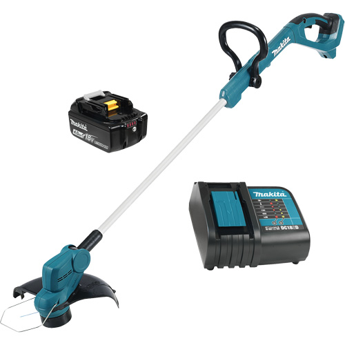 LXT Cordless Line Trimmer Kit, Engine Power, 18 V, Cutting Width, 10.25", Weight, 5.8 lbs., Operating Type, Battery Powered, Includes, 18V LXT Cordless 10-1/4" Line Trimmer; 18V (4.0 Ah) Li-Ion Battery BL1840B (196401-9); Standard Charger; Battery Cover (450128-8); Nylon Cutting Head (191Y39-5); Shoulder Harness (127508-0); Protective Guard (413F73-4), Battery Capacity, 18 V Lithium-Ion