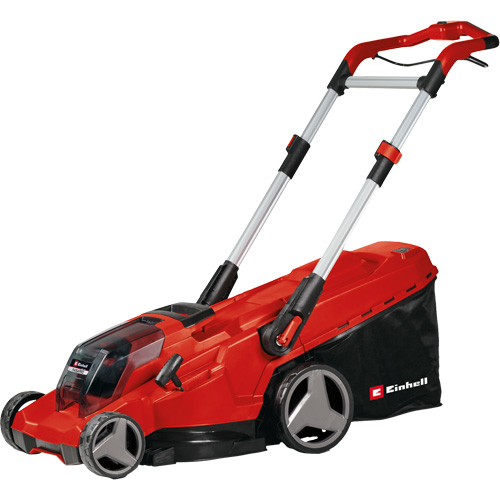 Cordless Push Lawn Mower Kit, Operating Type, Battery Powered, Cutting Width, 17", Cutting Height Range, 1" - 3", Front Wheel Size, 6", Charge Time, 1.25 hr, Collection Bag Capacity, 13.2 gal. (50 L)