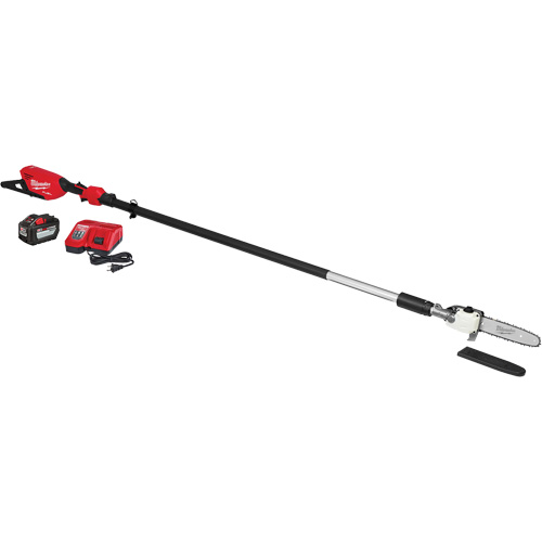 M18 Fuel™ Telescoping Pole Saw Kit, Engine Power, 18 V/2.35 HP, Weight, 16 lbs., Operating Type, Battery Powered, Adjustable Length, 9' - 13', Includes, M18 Fuel™ Telescoping Pole Saw; M18 Redlithium™ High Output™ HD12.0 Battery Pack (48-11-1812); M18™ & M12™ Rapid Charger (48-59-1808)
