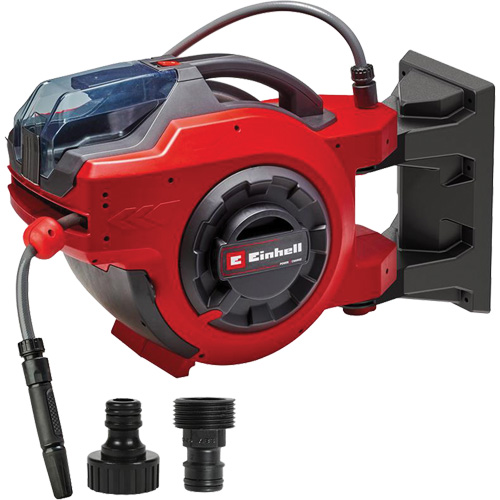 Cordless Water Hose Reel, Hose Capacity, 100', Garden Hose Diameter, 5/8", Connecting Hose Length, 5'