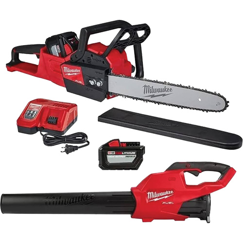 Cordless Chainsaw & Blower Kit, Engine Power, 18 V, Bar Length, 16", Operating Type, Battery Powered