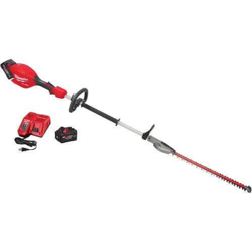 Fuel™ Short Pole Hedge Trimmer Kit, Clipper Length, 20", Weight, 12.5 lbs., Operating Type, Battery Powered, Includes, M18 FUEL™ Short Pole Hedge Trimmer(3043-20), M18™ REDLITHIUM™ FORGE™ XC8.0 Battery Pack(48-11-1881), M18™ & M12™ Rapid Charger(48-59-1808), Sheath, Length, 74"