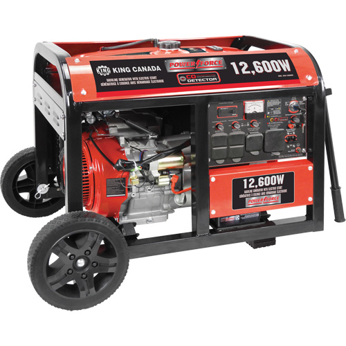 Gasoline Generator with Electric Start, Fuel Tank Capacity, 31 L, Weight, 250 lbs., Overall Height, 26-1/2", Overall Width, 27-1/4", AC Current (120V/240V), 75 A/37.5 A, Engine (OHV), 18 HP