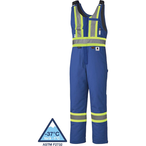 High-Visibility Flame-Resistant Quilted Safety Coveralls, Size, Medium, Colour, Royal Blue, Arc Rating, 58 cal/cm², Standard(s) Met, NFPA 70E/ASTM F1506/NFPA 2112/Meets/Exceeds CSA Z462, Additional Certification(s), CSA Z96-22 Class 1 Level 2 & Class 1 Level FR, CSA Z462-2021,  CGSB 155.20-2017, Thermal Protective Performance (TPP) Rating, 14.9 cal/cm²
