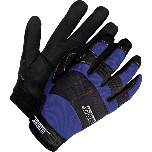 Mechanic's Gloves, Size, Medium, Palm Material, Synthetic, Colour, Black & Navy Blue, Cuff Style, Hook & Loop