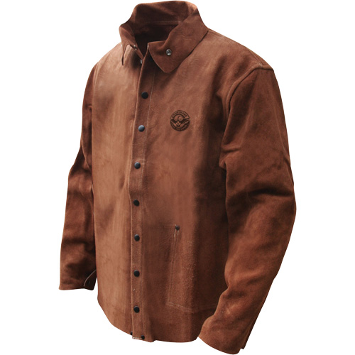 Gander Brand Split Cowhide Welding Jacket, Material, Leather, Colour, Brown, Size, 2X-Large, Overall Length, 30"