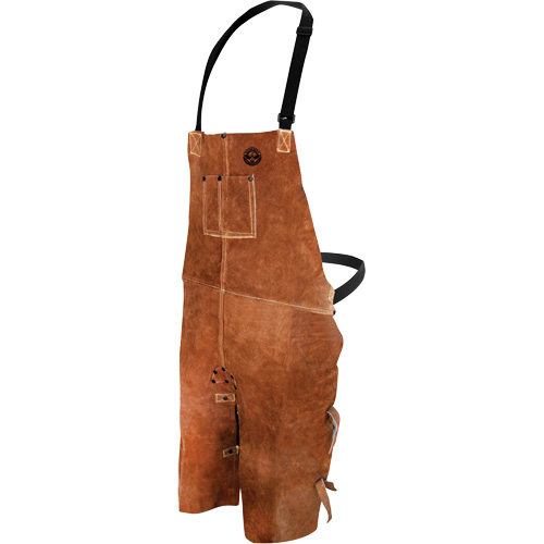 Leather Welding Apron, Type, Split-Leg Bib, Length, 36", Colour, Brown