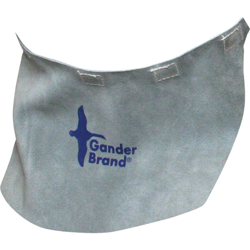 Gander Brand Split Leather Welding Helmet Bib, Colour, Pearl Grey