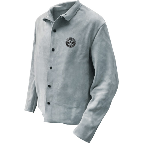 Welder Jacket, Material, Leather, Colour, Grey, Size, 2X-Large