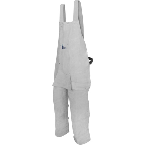 Leather Welding Apron, Type, Split-Leg Bib, Colour, Pearl Grey