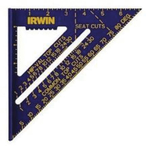 Hi-Contrast Rafter Square, Size, 7" x 12", Blade Material, Aluminum, Blade Finish, Plain