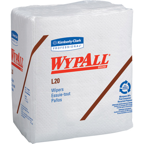 WypAll® L20 Single-Use Towels, Type, All-Purpose, Length, 12-1/2", Width, 12"