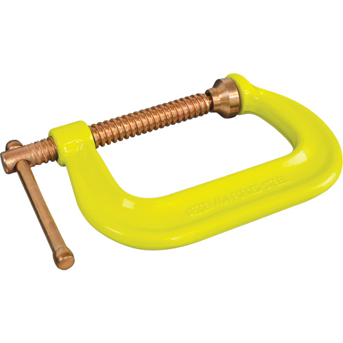 Regular-Duty Deep Throat C-Clamp, Clamping Capacity, 6" (152 mm), Throat Depth, 4-1/8" (105 mm), Clamping Force, 6900 lbs., Weight, 5.4 lbs.