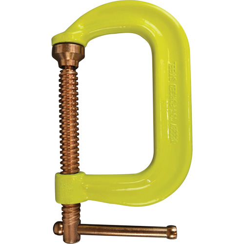 Regular-Duty Deep Throat C-Clamp, Clamping Capacity, 10" (254 mm), Throat Depth, 6" (152 mm), Clamping Force, 8000 lbs., Weight, 11.6 lbs.