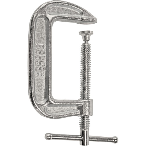 Light-Duty C-Clamp, Clamping Capacity, 3" (76 mm), Throat Depth, 1-3/4" (44 mm), Clamping Force, 1200 lbs., Weight, 0.92 lbs.