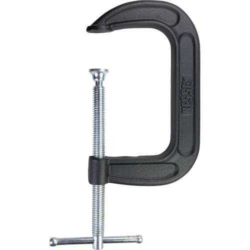 Light-Duty C-Clamp, Clamping Capacity, 5" (127 mm), Throat Depth, 3" (76 mm), Clamping Force, 1300 lbs., Weight, 2.25 lbs.