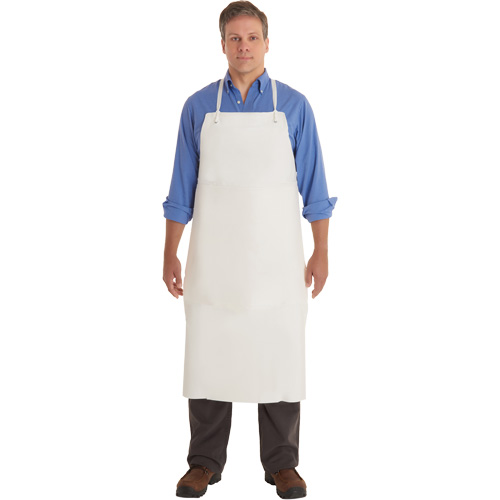 AlphaTec® 56-101 PVC Apron, Material, Vinyl/PVC, Length, 44", Width, 33", Colour, White, Thickness, 18 mils, Material, PVC