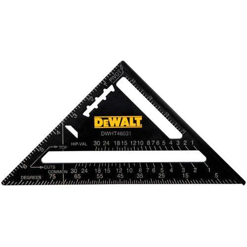 Premium Rafter Square, Size, 7" x 12", Blade Material, Aluminum, Blade Finish, Plain
