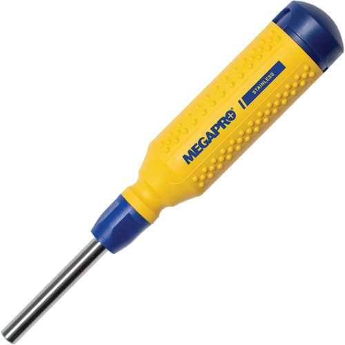 Original Stainless Steel 15-in-1 Multi-Bit Screwdriver, Handle Type, Textured, Overall Length, 8-37/50", Includes, Phillips 0-3; Phillips 1-2; Torx 10-15; Torx 20-25; Square 0-3; Square 1-2; Flat 4-6; 1/4" Hex Shaft