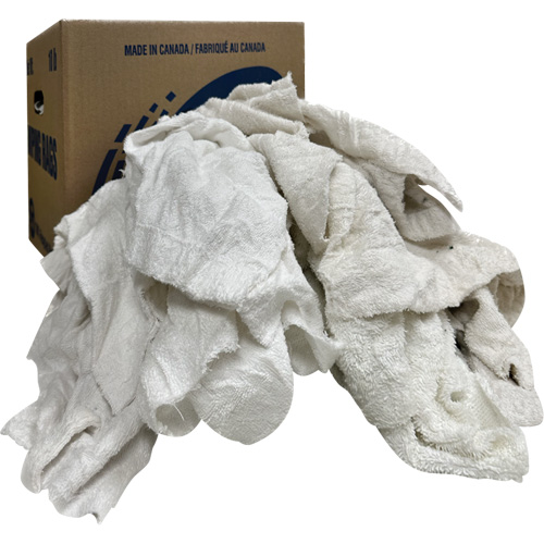 Wiper Rags Box, Material, Terrycloth, Colour, White, Weight, 10 lbs.