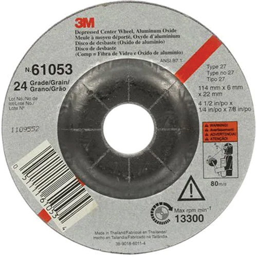 Scotch-Brite™ Multi-Finishing Wheel, Diameter, 4-1/2", Thickness, 1/4", Arbor Size, 7/8", Grit, 24