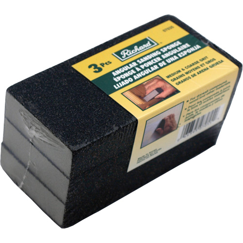 Angled Sanding Sponge, Grit, Medium-Coarse, Size, 5" x 2-3/4"
